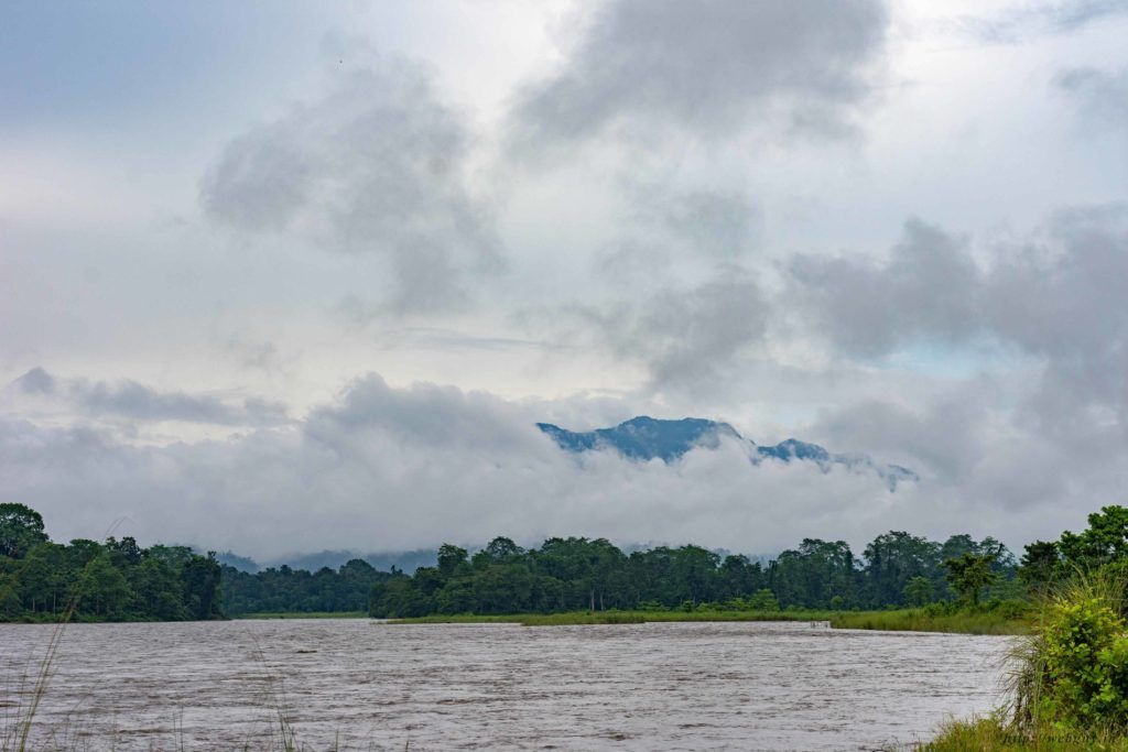 Floating clouds, mountains at a distance and the roaring Jia Bhorelli River