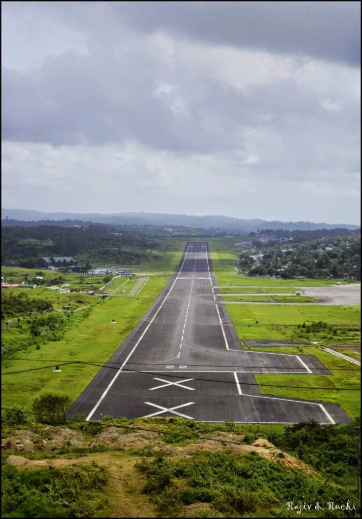 The Runway of Port Blair Airport as seen from Jogger's Park Hill-top, Andaman & Nicobar Islands