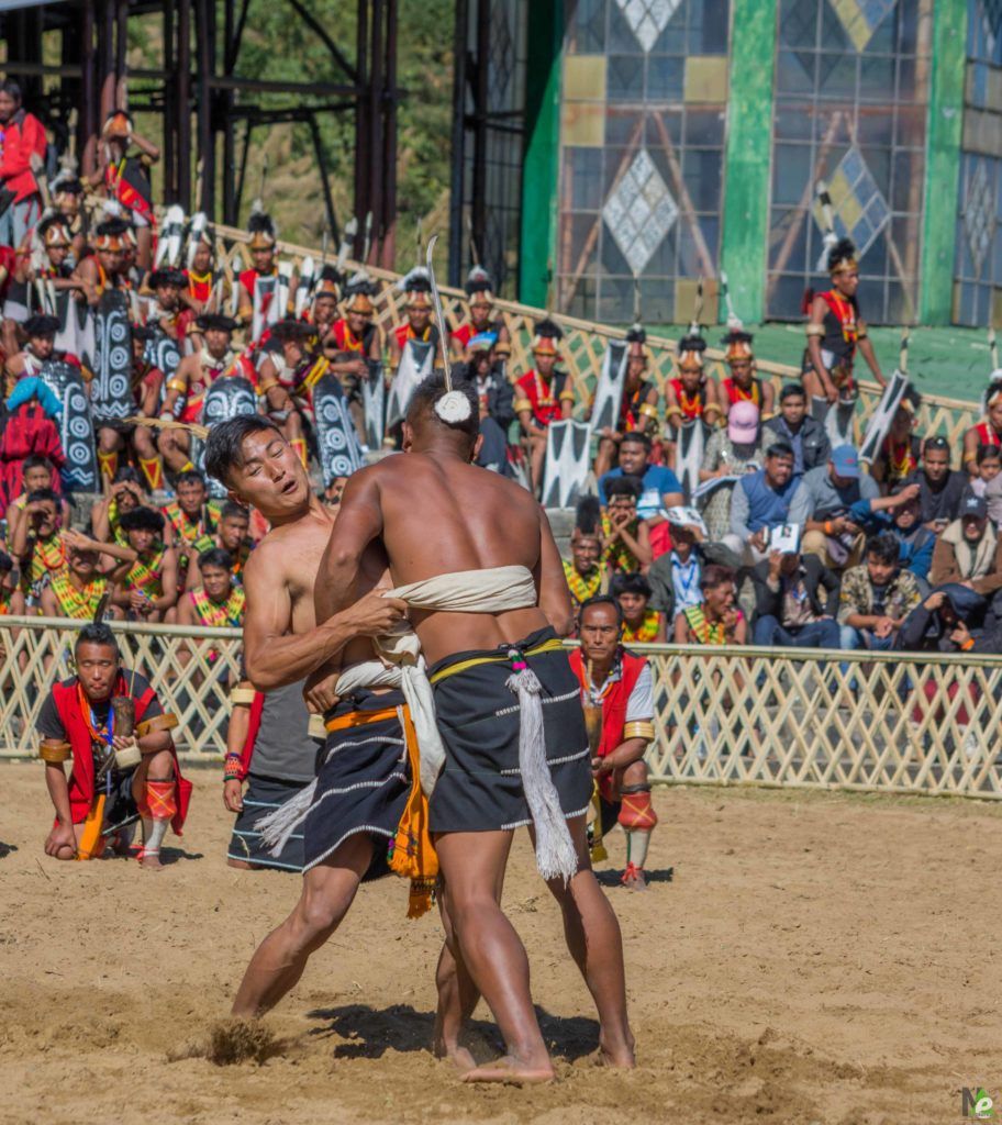 Wrestling at Hornbill Festival - Country style