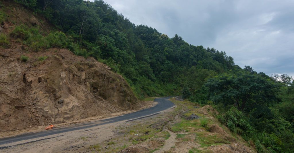 The narrow and snaking Guwahati-Mairang road