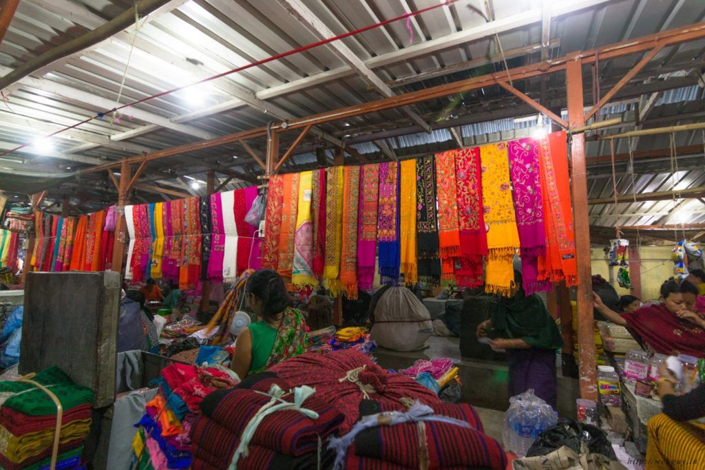 Colorful clotes at the Ima Market of Imphal