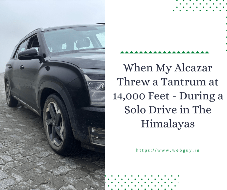CEL - Check Engine Warning Light Hyundai Alcazar at 14000ft in the Himalayas